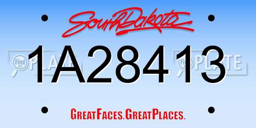 1A28413 South Dakota License Plate