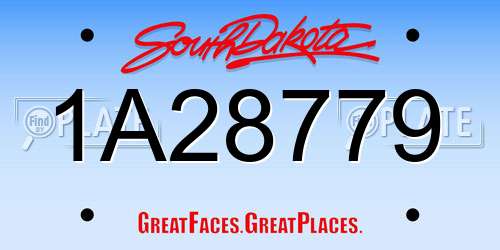1A28779 South Dakota License Plate
