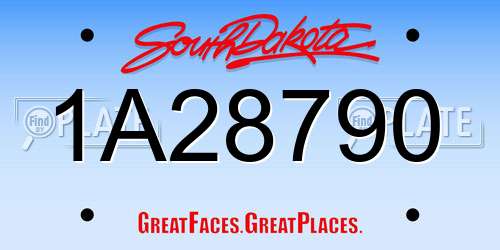 1A28790 South Dakota License Plate
