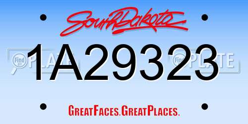 1A29323 South Dakota License Plate