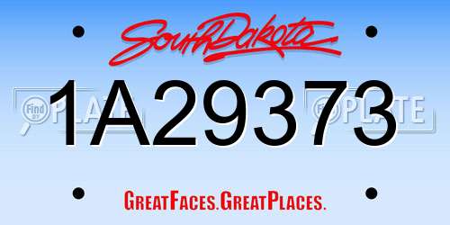 1A29373 South Dakota License Plate