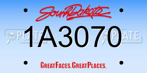 1A3070 South Dakota License Plate
