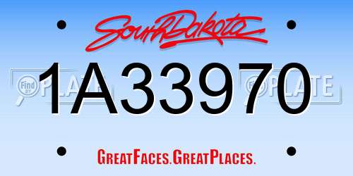 1A33970 South Dakota License Plate