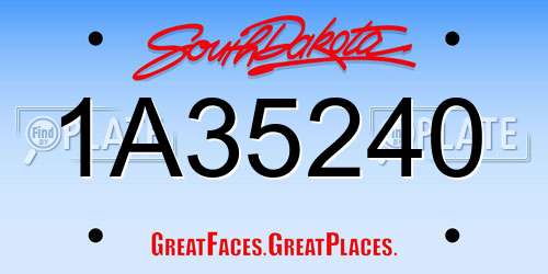 1A35240 South Dakota License Plate