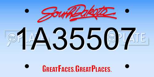 1A35507 South Dakota License Plate