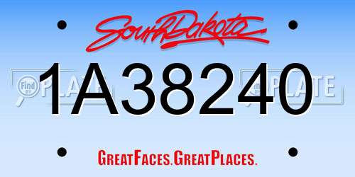 1A38240 South Dakota License Plate