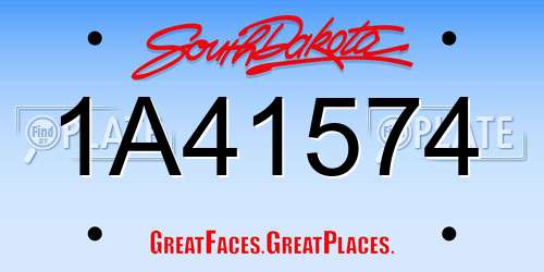 1A41574 South Dakota License Plate