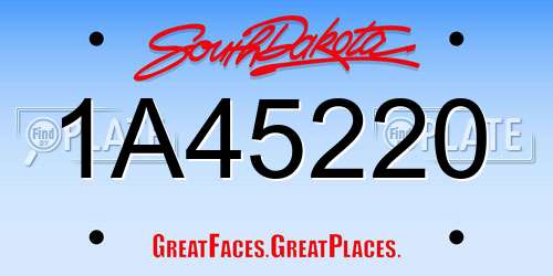 1A45220 South Dakota License Plate