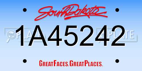 1A45242 South Dakota License Plate