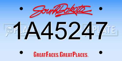 1A45247 South Dakota License Plate