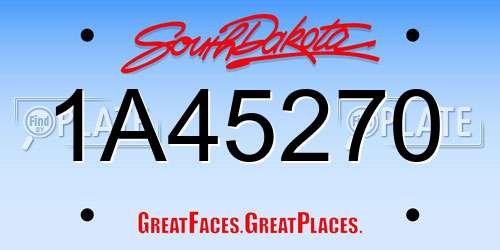 1A45270 South Dakota License Plate