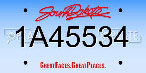 1A45534 South Dakota License Plate