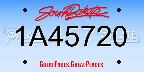 1A45720 South Dakota License Plate