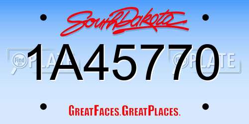 1A45770 South Dakota License Plate