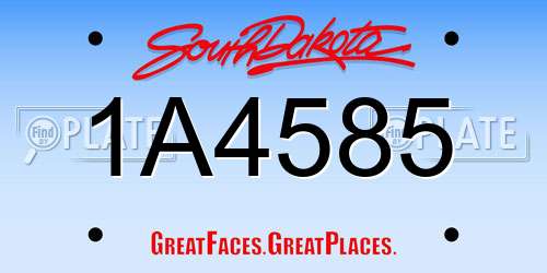 1A4585 South Dakota License Plate
