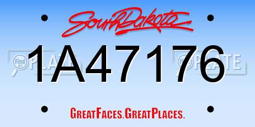 1A47176 South Dakota License Plate