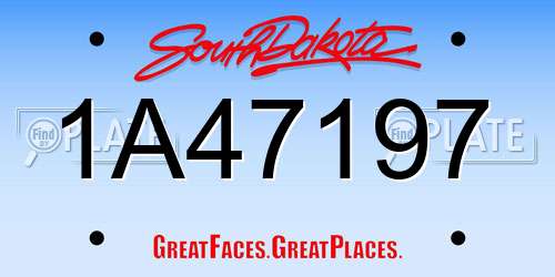 1A47197 South Dakota License Plate