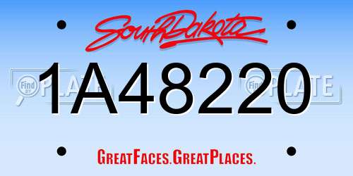 1A48220 South Dakota License Plate