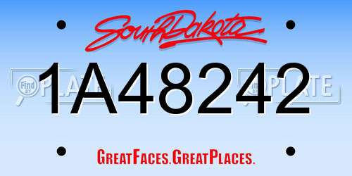 1A48242 South Dakota License Plate