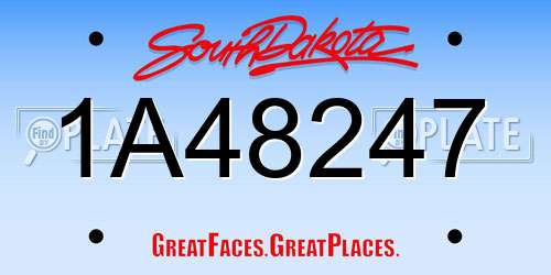 1A48247 South Dakota License Plate