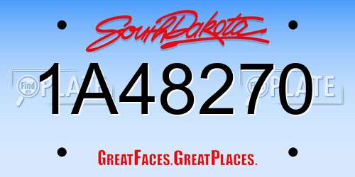 1A48270 South Dakota License Plate