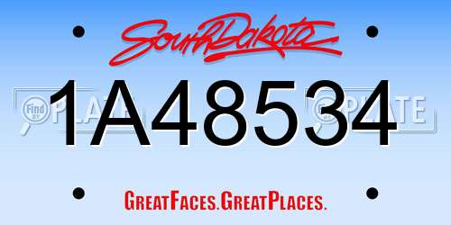 1A48534 South Dakota License Plate