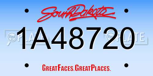 1A48720 South Dakota License Plate