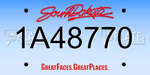 1A48770 South Dakota License Plate