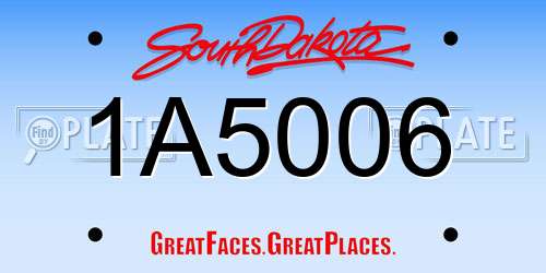 1A5006 South Dakota License Plate