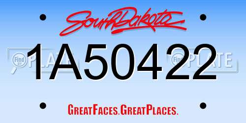 1A50422 South Dakota License Plate