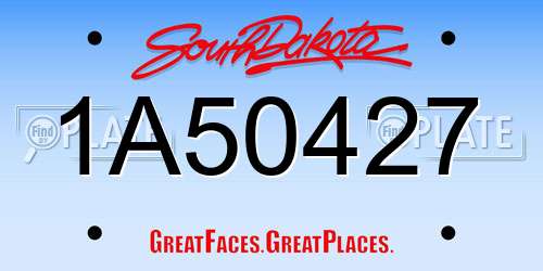 1A50427 South Dakota License Plate