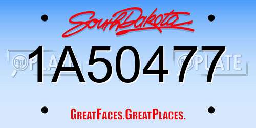 1A50477 South Dakota License Plate