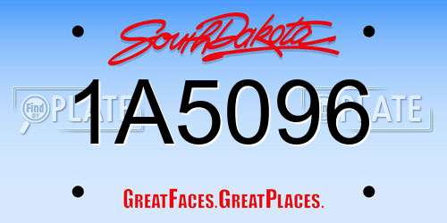 1A5096 South Dakota License Plate