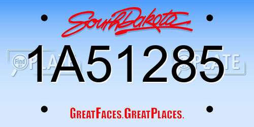 1A51285 South Dakota License Plate