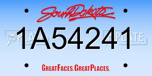 1A54241 South Dakota License Plate