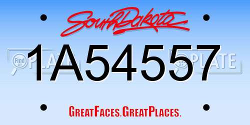 1A54557 South Dakota License Plate