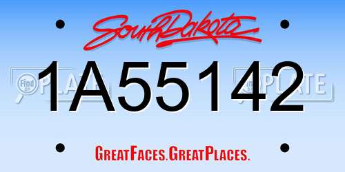 1A55142 South Dakota License Plate