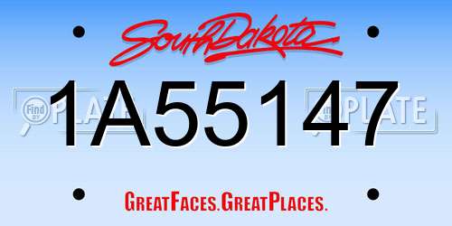 1A55147 South Dakota License Plate