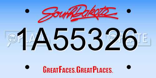 1A55326 South Dakota License Plate