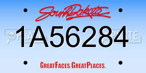 1A56284 South Dakota License Plate