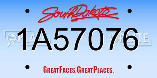 1A57076 South Dakota License Plate
