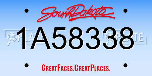 1A58338 South Dakota License Plate