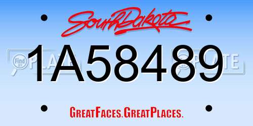 1A58489 South Dakota License Plate