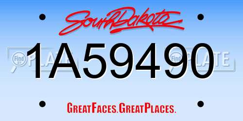 1A59490 South Dakota License Plate