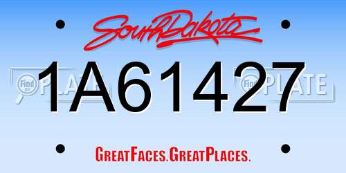 1A61427 South Dakota License Plate