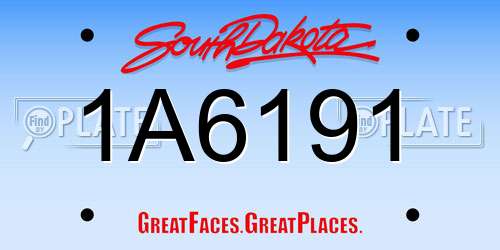 1A6191 South Dakota License Plate