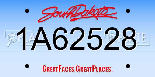1A62528 South Dakota License Plate