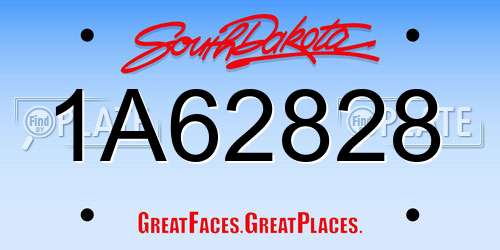 1A62828 South Dakota License Plate