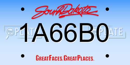1A66B0 South Dakota License Plate