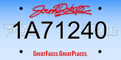 1A71240 South Dakota License Plate